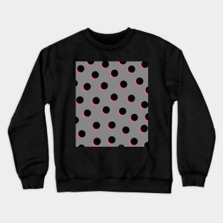 Pink, Grey and Black Polka Dots Spots Crewneck Sweatshirt